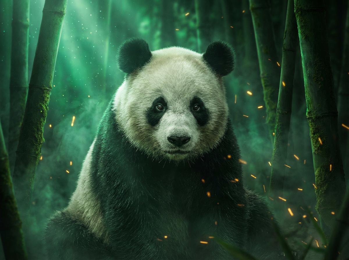 推特-熊猫幼崽竹林嬉戏视频